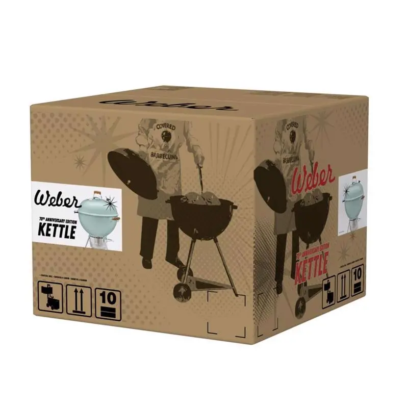Weber Original Kettle Charcoal Grill – 22-Inch, Rock N Roll Blue Enamel Finish, Rust-Resistant Lid