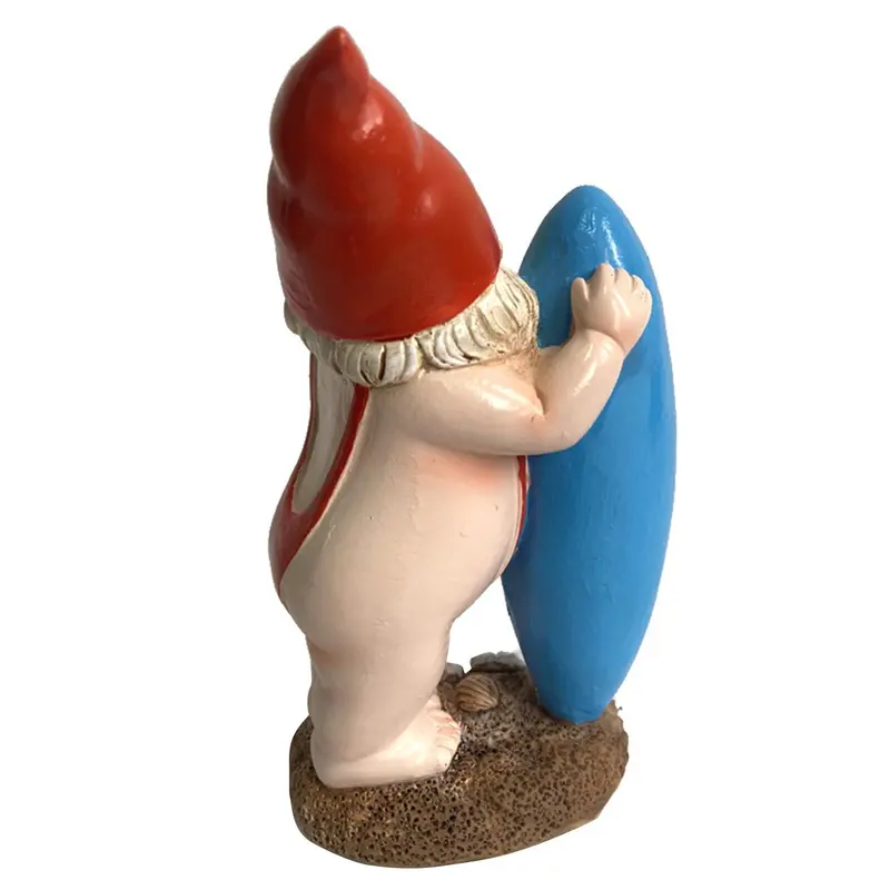 Whimsical Playful Garden Gnome | Handcrafted Decorative Lawn Figure