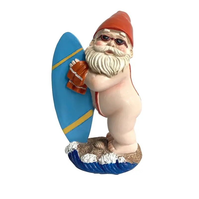Whimsical Playful Garden Gnome | Handcrafted Decorative Lawn Figure