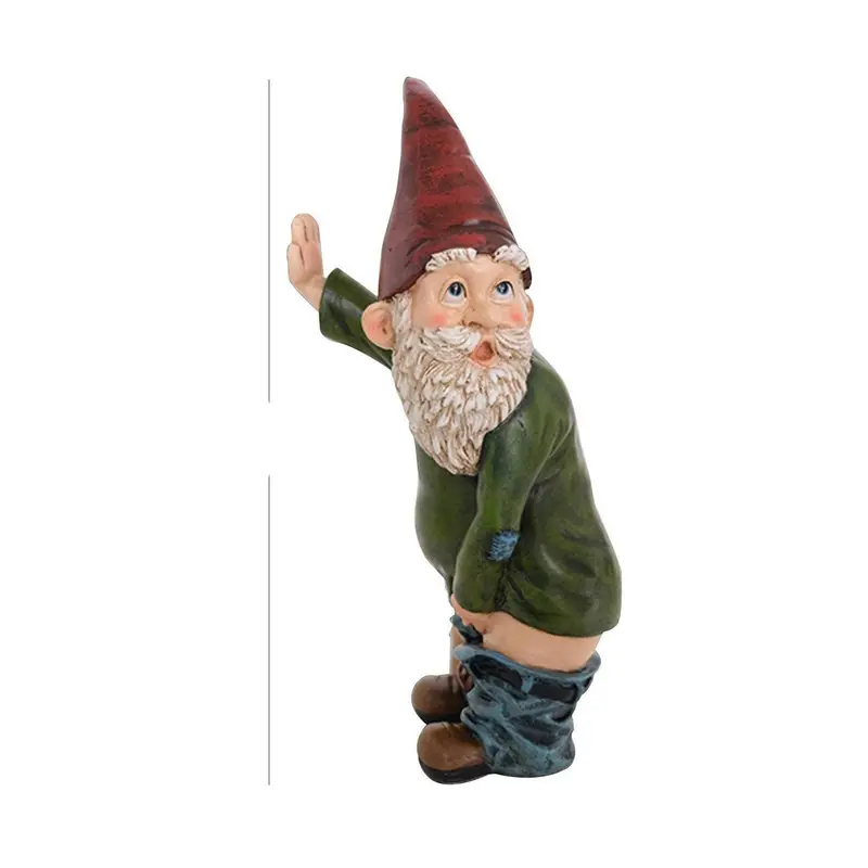 Whimsical Playful Garden Gnome | Handcrafted Decorative Lawn Figure