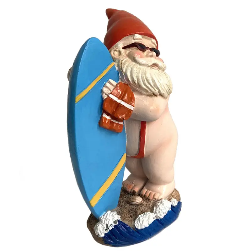 Whimsical Playful Garden Gnome | Handcrafted Decorative Lawn Figure