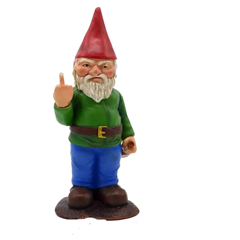 Whimsical Playful Garden Gnome | Handcrafted Decorative Lawn Figure