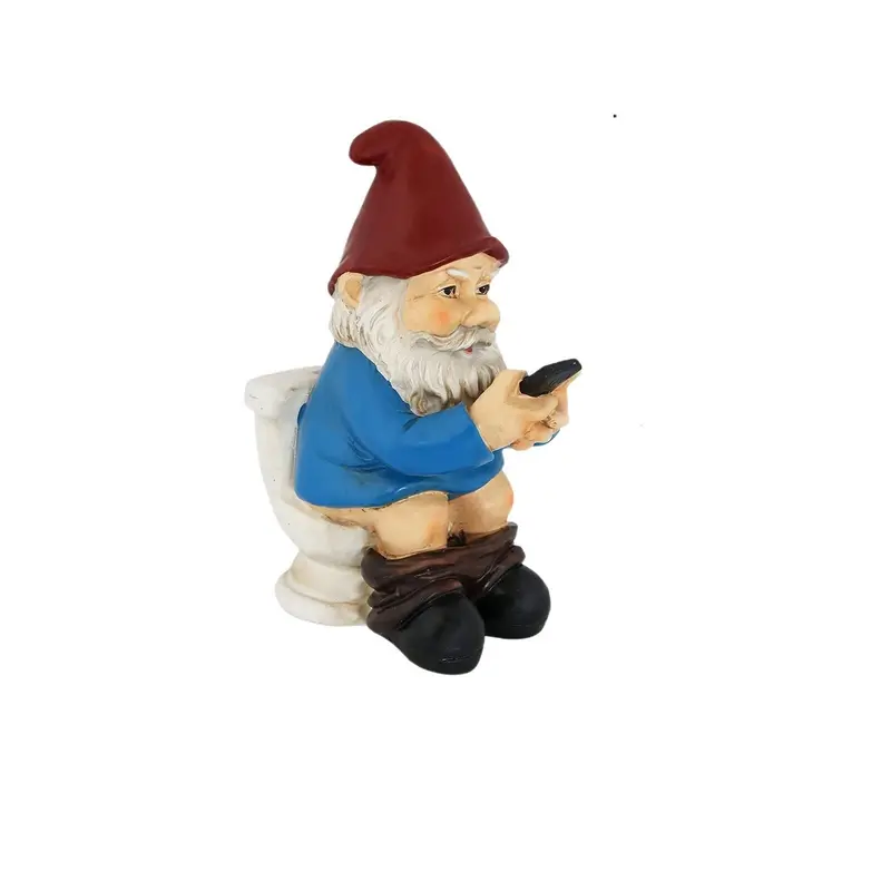 Whimsical Playful Garden Gnome | Handcrafted Decorative Lawn Figure