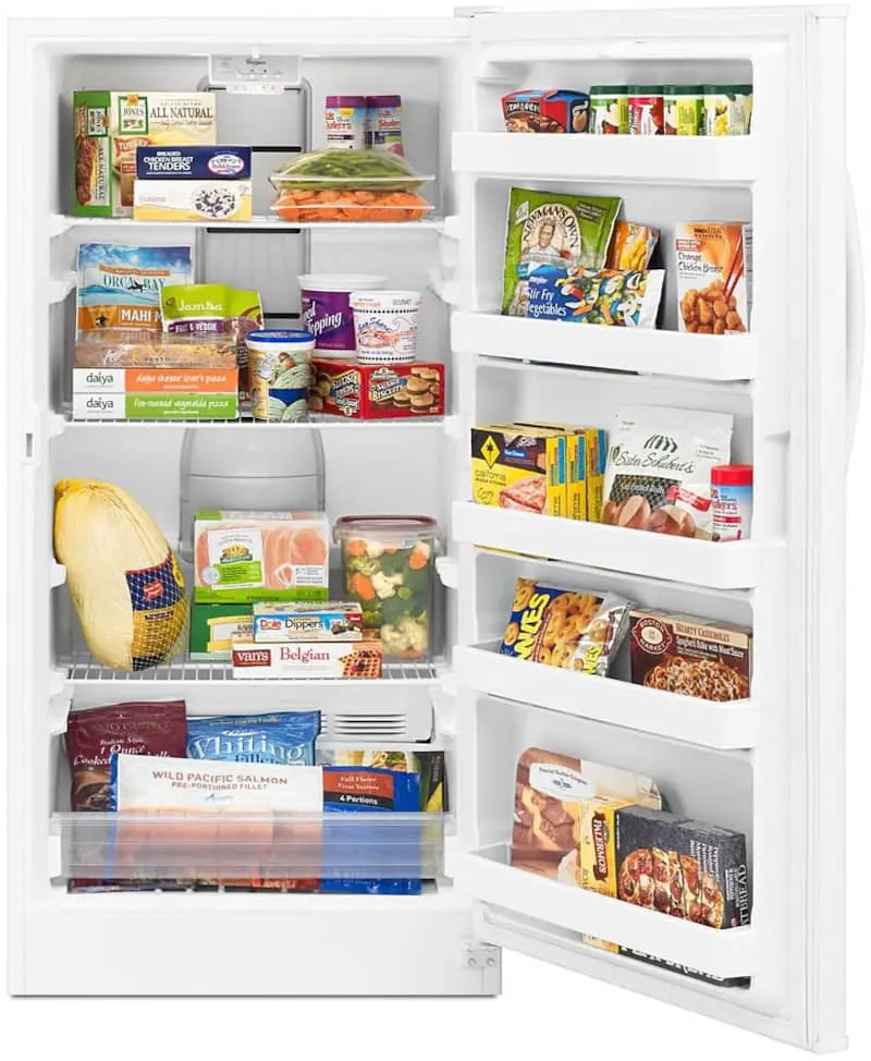 Whirlpool 15.7 Cu. Ft. Frost-Free Upright Freezer – Electronic Temperature Control, Spacious Interior, White Finish