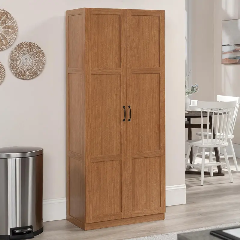 White Freestanding Pantry Cabinet with Adjustable Shelves