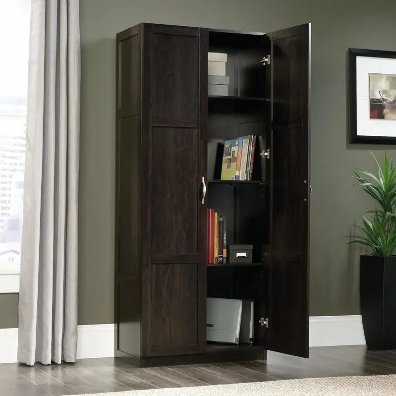 White Freestanding Pantry Cabinet with Adjustable Shelves