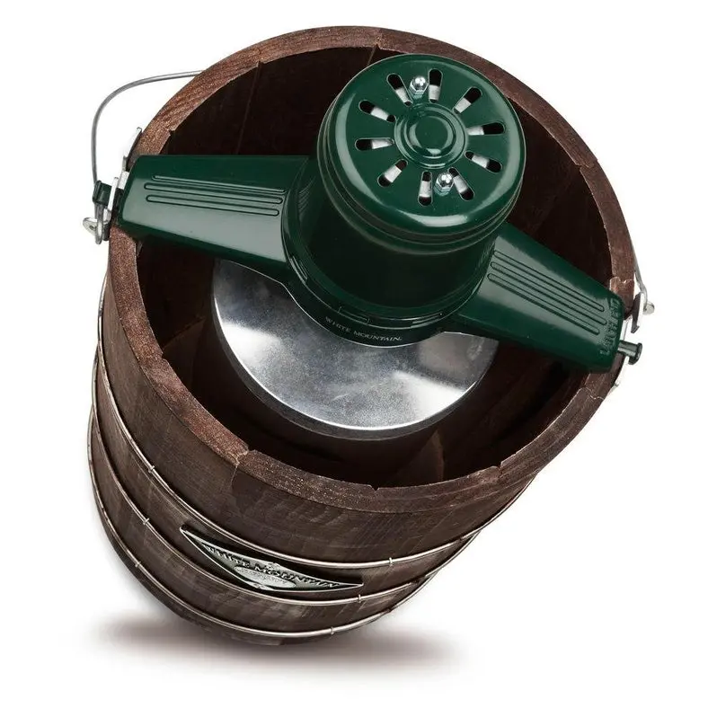 White Mountain Electric Ice Cream Maker – 6 Quart Capacity, Classic Green & Brown Design