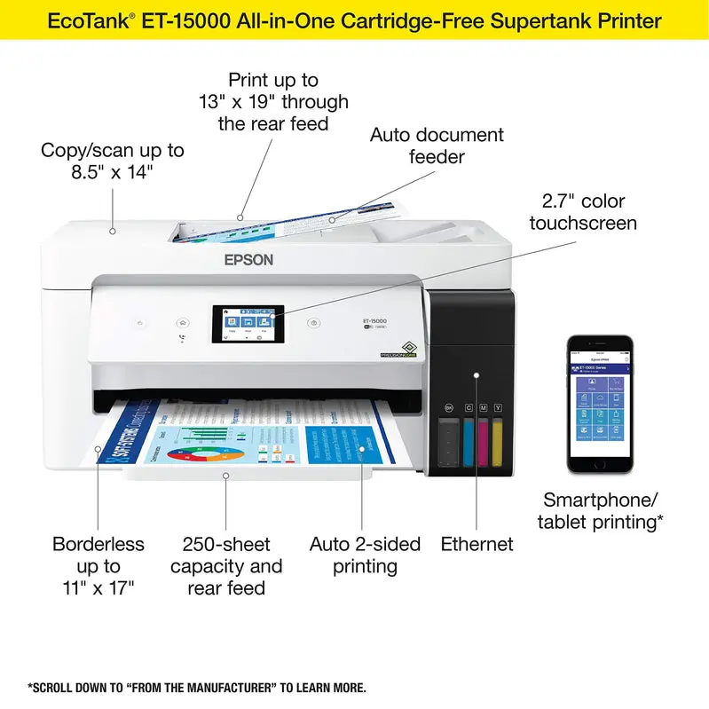 Wireless Color All-in-One Printer – Portable Inkjet with Scanning, Copying & Mobile Printing Support