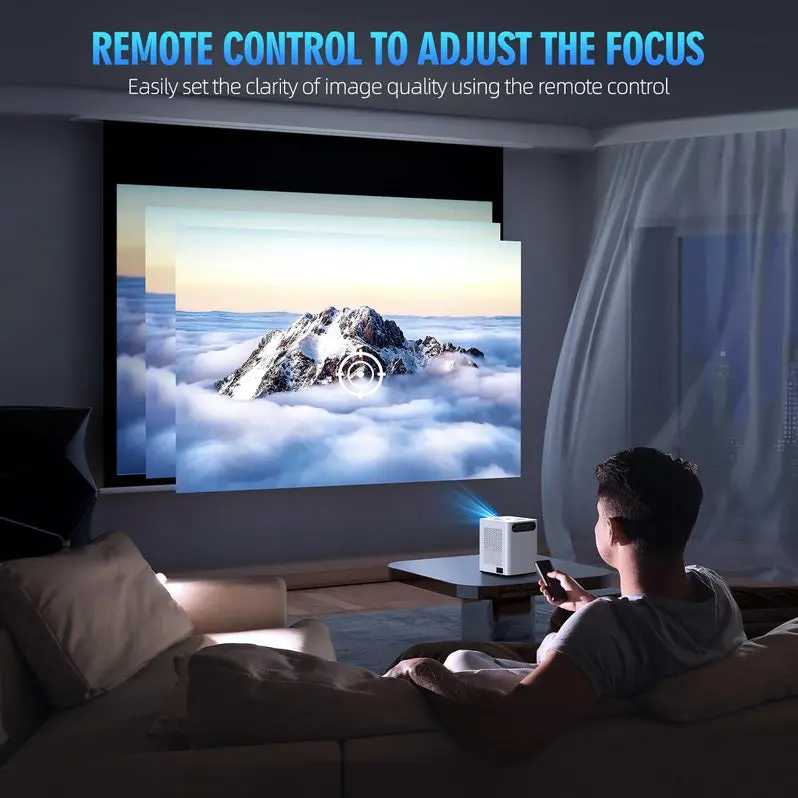 Wireless Projector with Built-in WiFi and Bluetooth Connectivity – HD Streaming Compatible