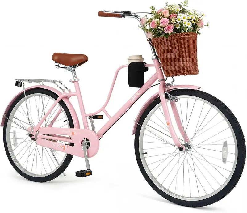 Women’s 24/26-Inch Beach Cruiser – Cup Holder, Reflectors, Stylish Basket Design 2