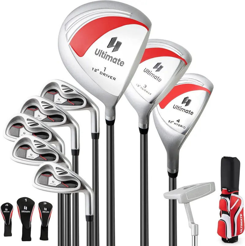 Women's Complete Golf Club Set — 9-Piece Starter Kit with Rolling Cart Bag