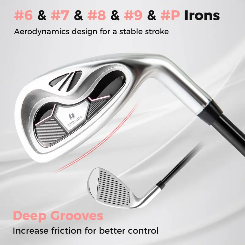 Women's Complete Golf Club Set — 9-Piece Starter Kit with Rolling Cart Bag