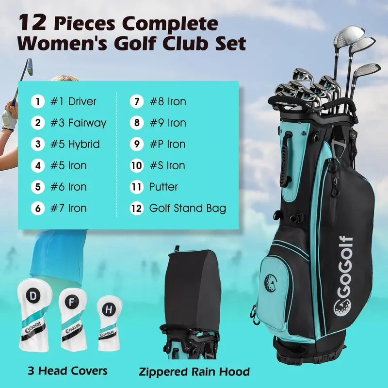 Women’s Complete Golf Set – 12-Piece Right-Handed Ladies’ Club Collection