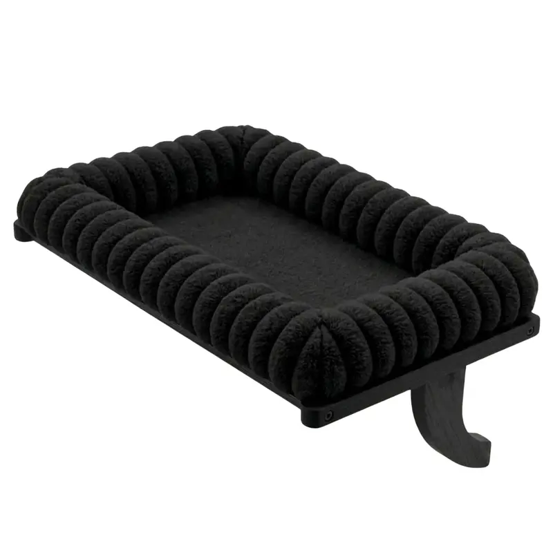 Wood-and-Metal Cat Window Perch – Zippered Cushion & Sill-Mount Design