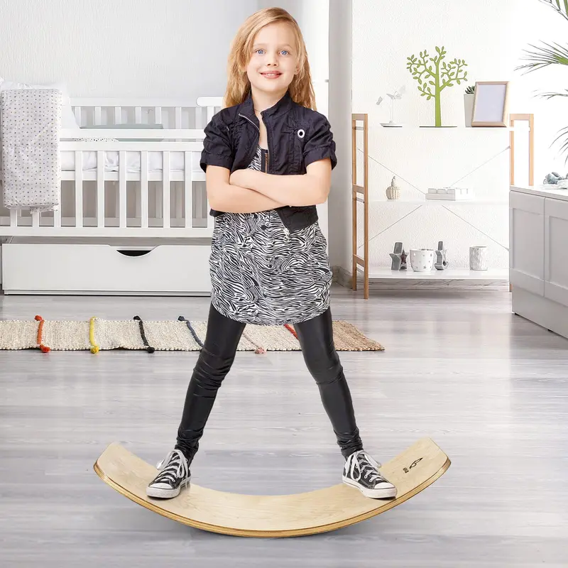 Wooden Balance Board – 35-Inch Stability Trainer for Kids and Adults (660 lb Weight Capacity) 2