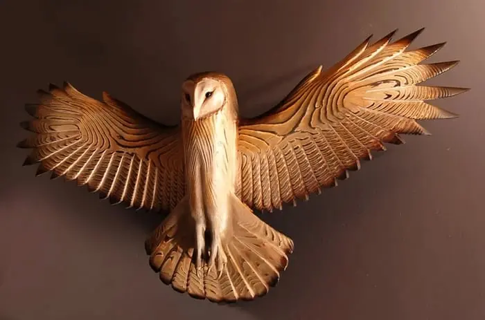 Wooden Owl Wall Art – Handcrafted ‘Majestic’ Bird Décor for Living Spaces 2