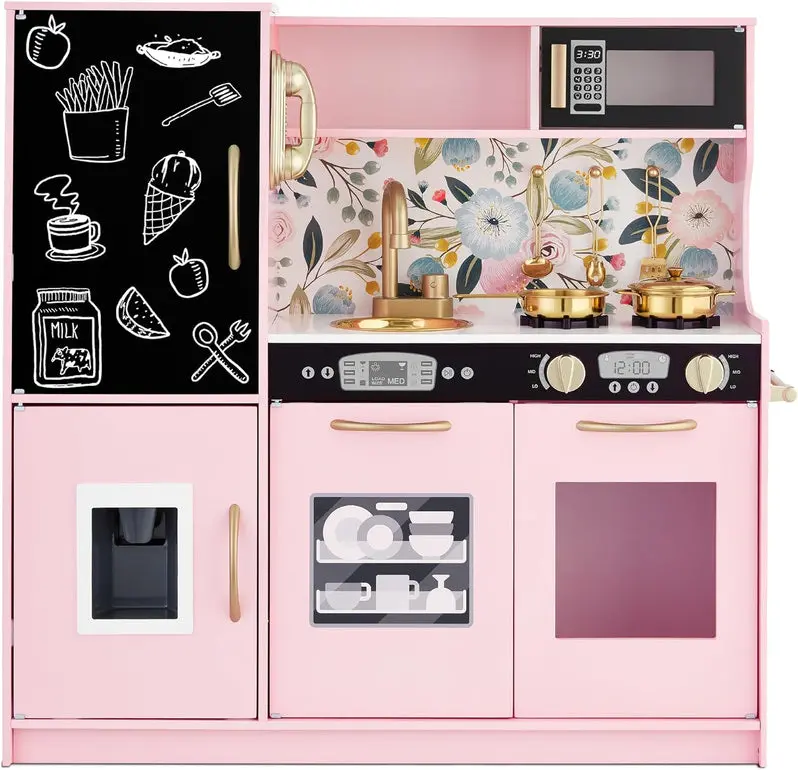 Wooden Pretend Play Kitchen Set – Interactive Toy for Preschool Learning and Imaginative Fun