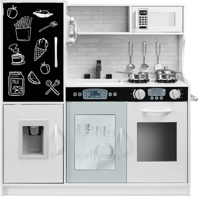 Wooden Pretend Play Kitchen Set – Interactive Toy for Preschool Learning and Imaginative Fun