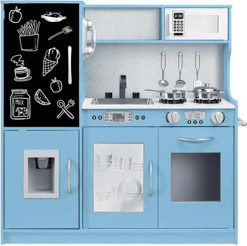 Wooden Pretend Play Kitchen Set – Interactive Toy for Preschool Learning and Imaginative Fun