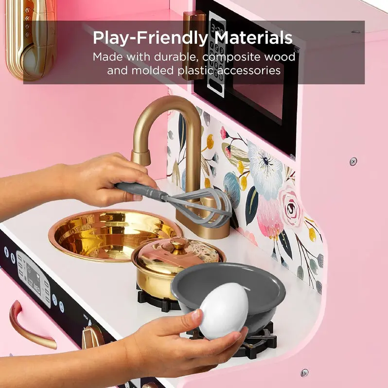 Wooden Pretend Play Kitchen Set – Interactive Toy for Preschool Learning and Imaginative Fun