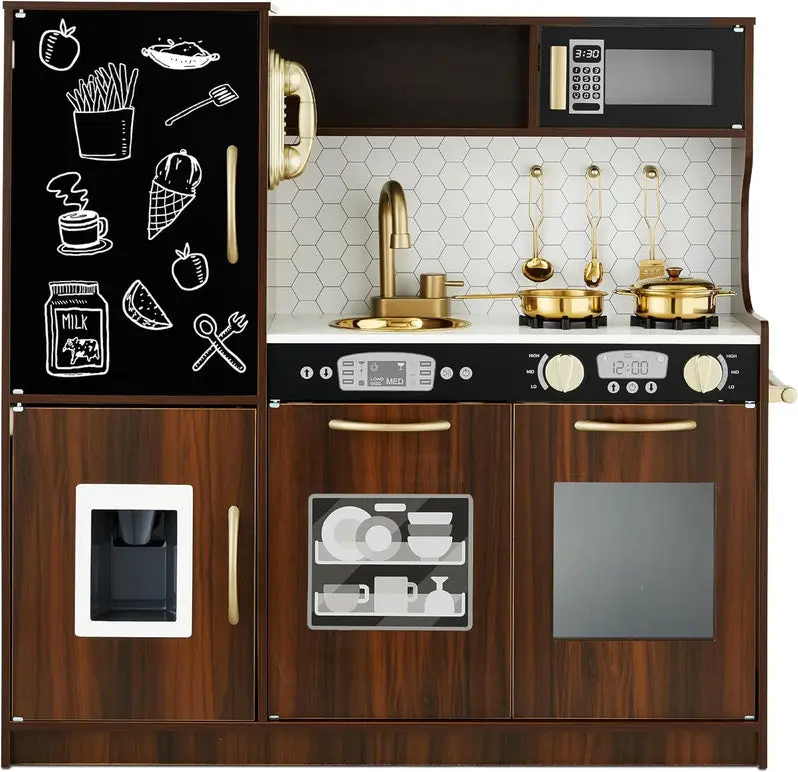 Wooden Pretend Play Kitchen Set – Interactive Toy for Preschool Learning and Imaginative Fun