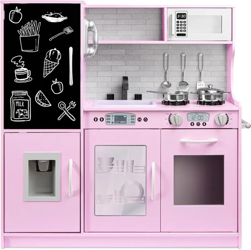 Wooden Pretend Play Kitchen Set – Interactive Toy for Preschool Learning and Imaginative Fun