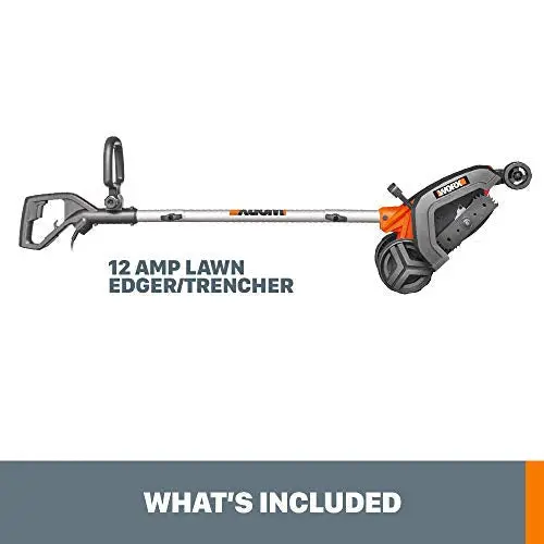 Worx WG801 12-Amp Electric Lawn Edger – 7.5-Inch Cutting Width, Adjustable Depth, Trenching & Edging Functions