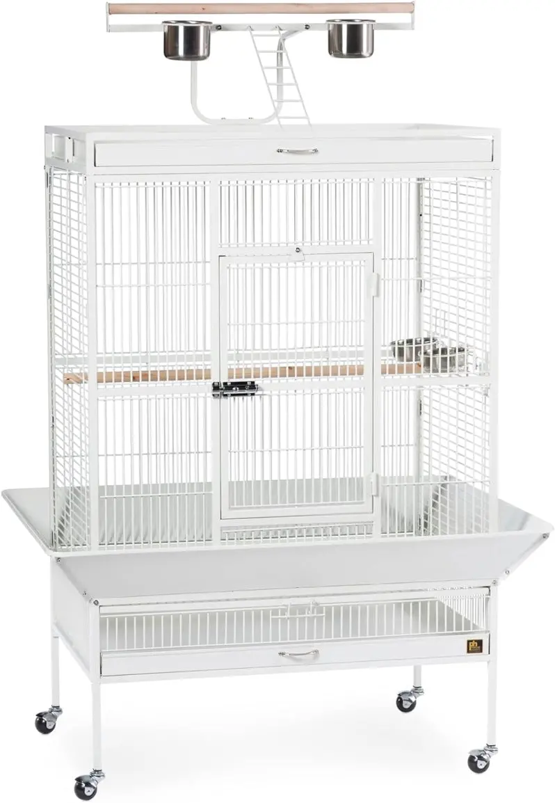 Wrought Iron Bird Cage – Chalk White, 36" x 24" x 66", Model 3154C