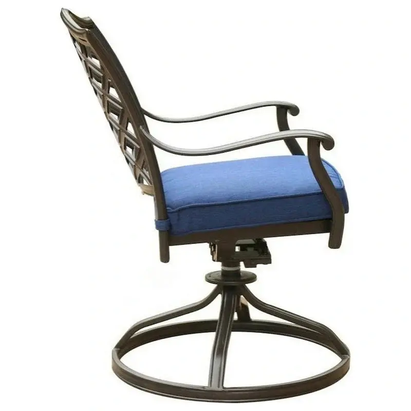 Wynn Modern Blue Swivel Patio Dining Chairs with Cushions (2-Pack)