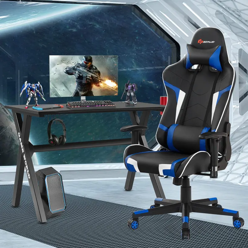 X-Frame Esports Desk and PVC Racing Chair Combo for Gamers 2