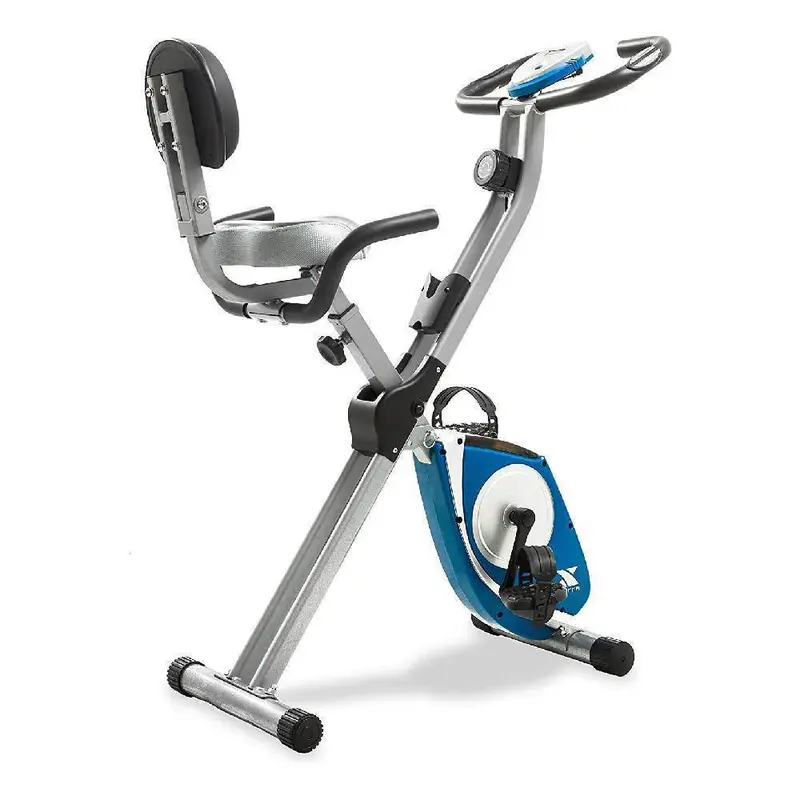 XTERRA FB350 Folding Exercise Bike – Silver Frame, Magnetic Resistance, Bluetooth-Compatible Fitness Tracker