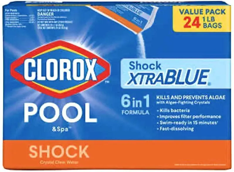XtraBlue Pool Shock & Algaecide Treatment – 1 lb Bag (24-Pack) for Spas and Hot Tubs