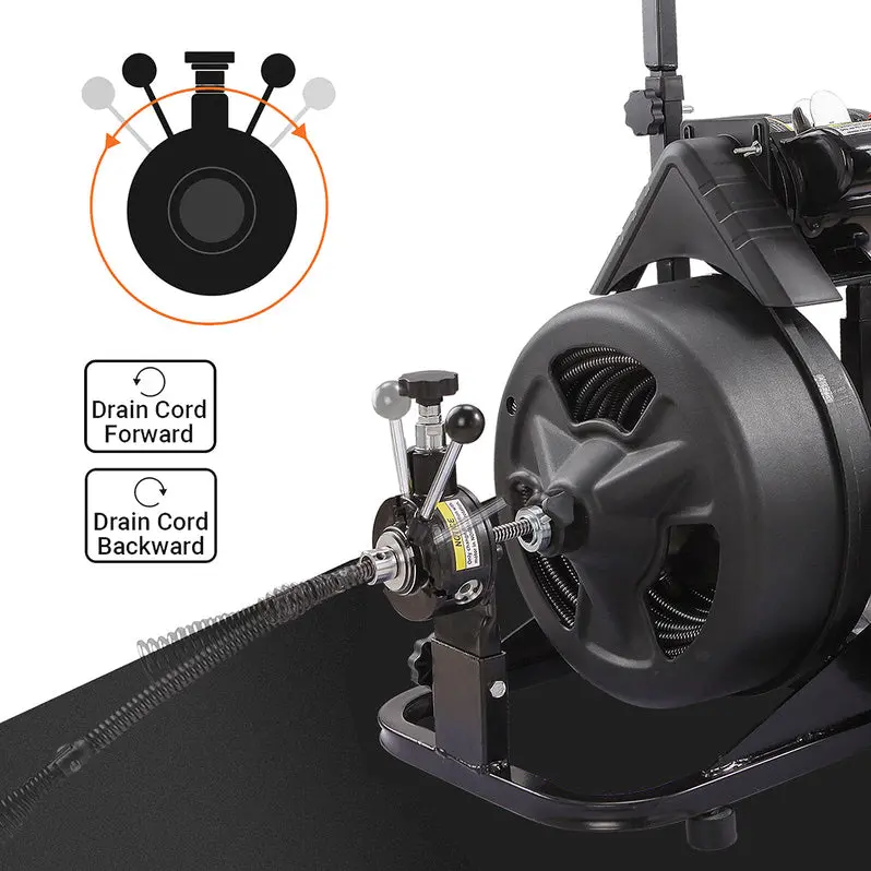 XtremepowerUS 100-Foot Electric Drain Auger with Attachments – Commercial-Grade Sewer Snake