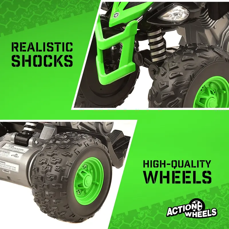Yamaha Raptor 12V Ride-On ATV – Kids’ Electric Quad, 3+ Years, 5 MPH Max Speed, Realistic Design