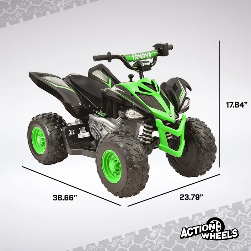 Yamaha Raptor 12V Ride-On ATV – Kids’ Electric Quad, 3+ Years, 5 MPH Max Speed, Realistic Design