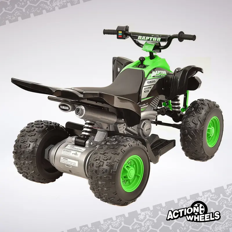 Yamaha Raptor 12V Ride-On ATV – Kids’ Electric Quad, 3+ Years, 5 MPH Max Speed, Realistic Design