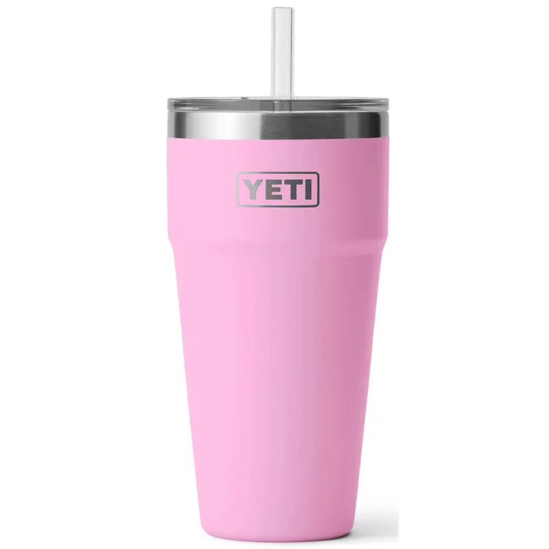 YETI Rambler 26 oz Stackable Tumbler with Straw Lid – Power Pink