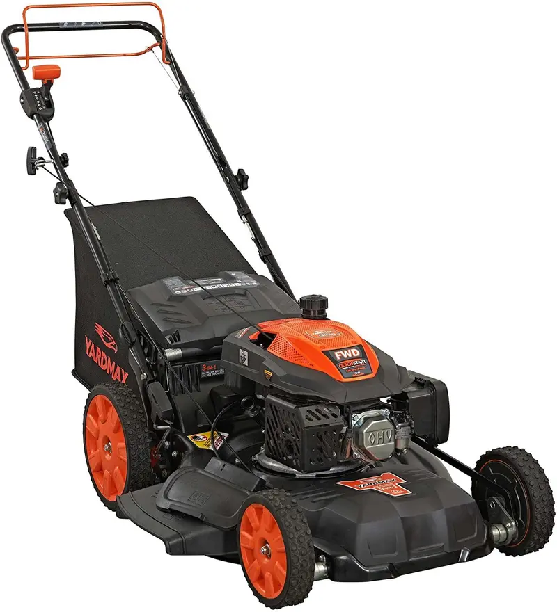 YG2860 Gas Lawn Mower – 22" Self-Propelled, 201cc CVT Drive, High-Wheel 3-in-1 Functionality
