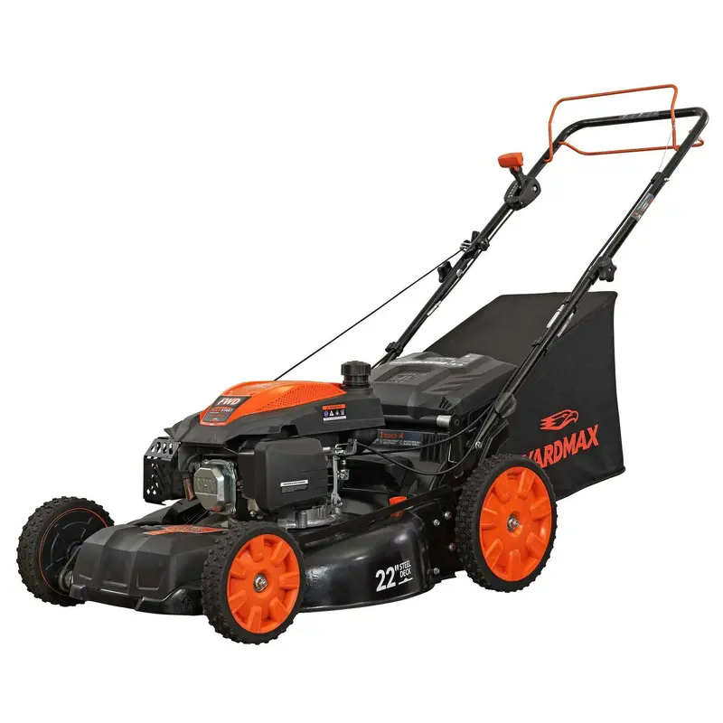 YG2860 Gas Lawn Mower – 22" Self-Propelled, 201cc CVT Drive, High-Wheel 3-in-1 Functionality