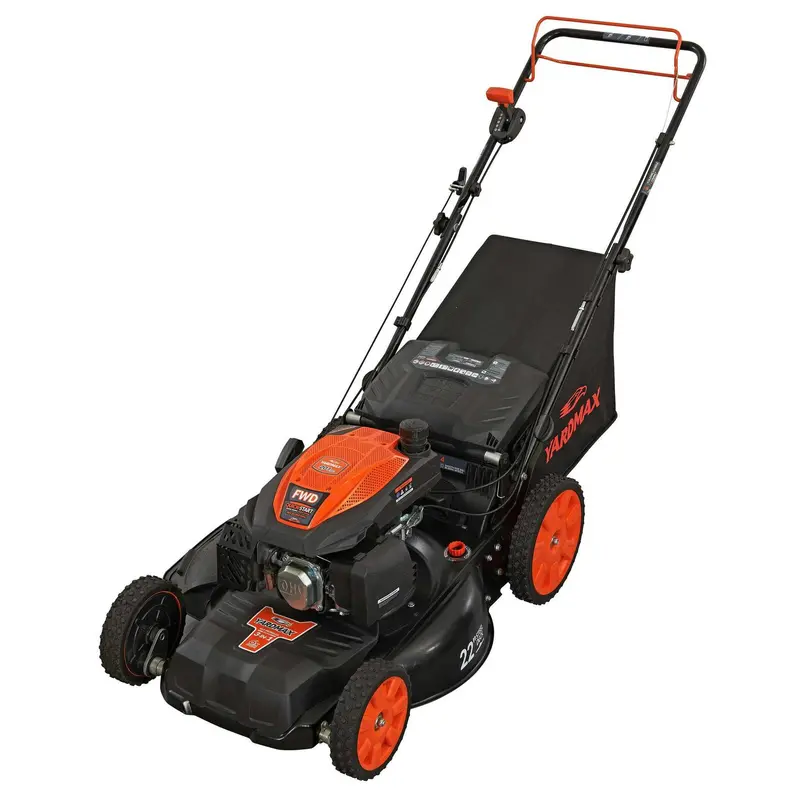 YG2860 Gas Lawn Mower – 22" Self-Propelled, 201cc CVT Drive, High-Wheel 3-in-1 Functionality