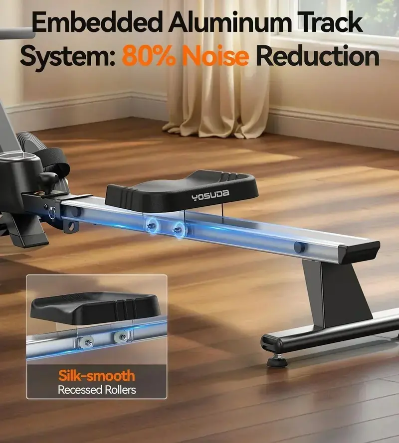 YOSUDA Bluetooth-Enabled Magnetic Rowing Machine for Home Workouts
