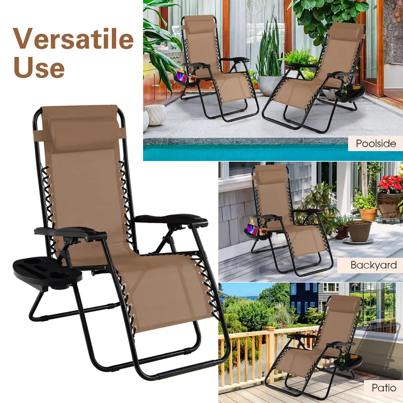 Zero Gravity Folding Lounge Chair – Reclining Ergonomic Patio Lounger