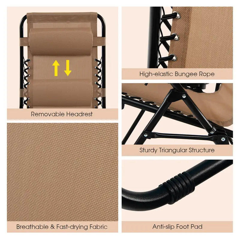 Zero Gravity Folding Lounge Chair – Reclining Ergonomic Patio Lounger