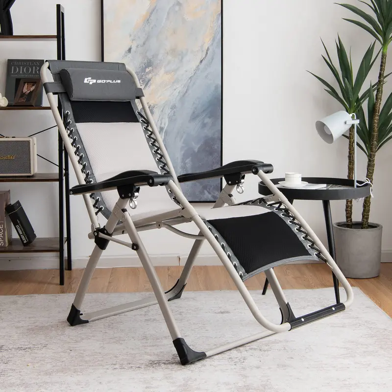 Zero Gravity Folding Recliner – High-Weight-Capacity Lounge Chair with Detachable Head Pillow 2