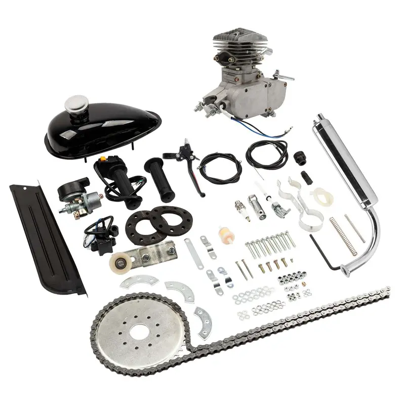 Zimtown 80cc 2-Stroke Motor Kit – Silver-White Bike Conversion Kit for 26" Wheels