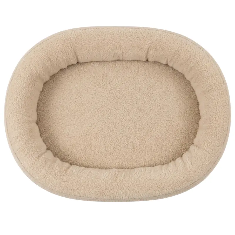 Zippered Removable-Cover Pet Bed with Elevated Bolster Edging