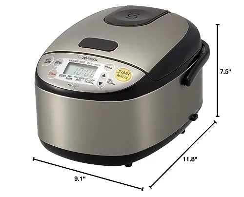 Zojirushi NS-TSC30 Rice Cooker & Warmer – 3-Cup Capacity, Stainless Steel Black
